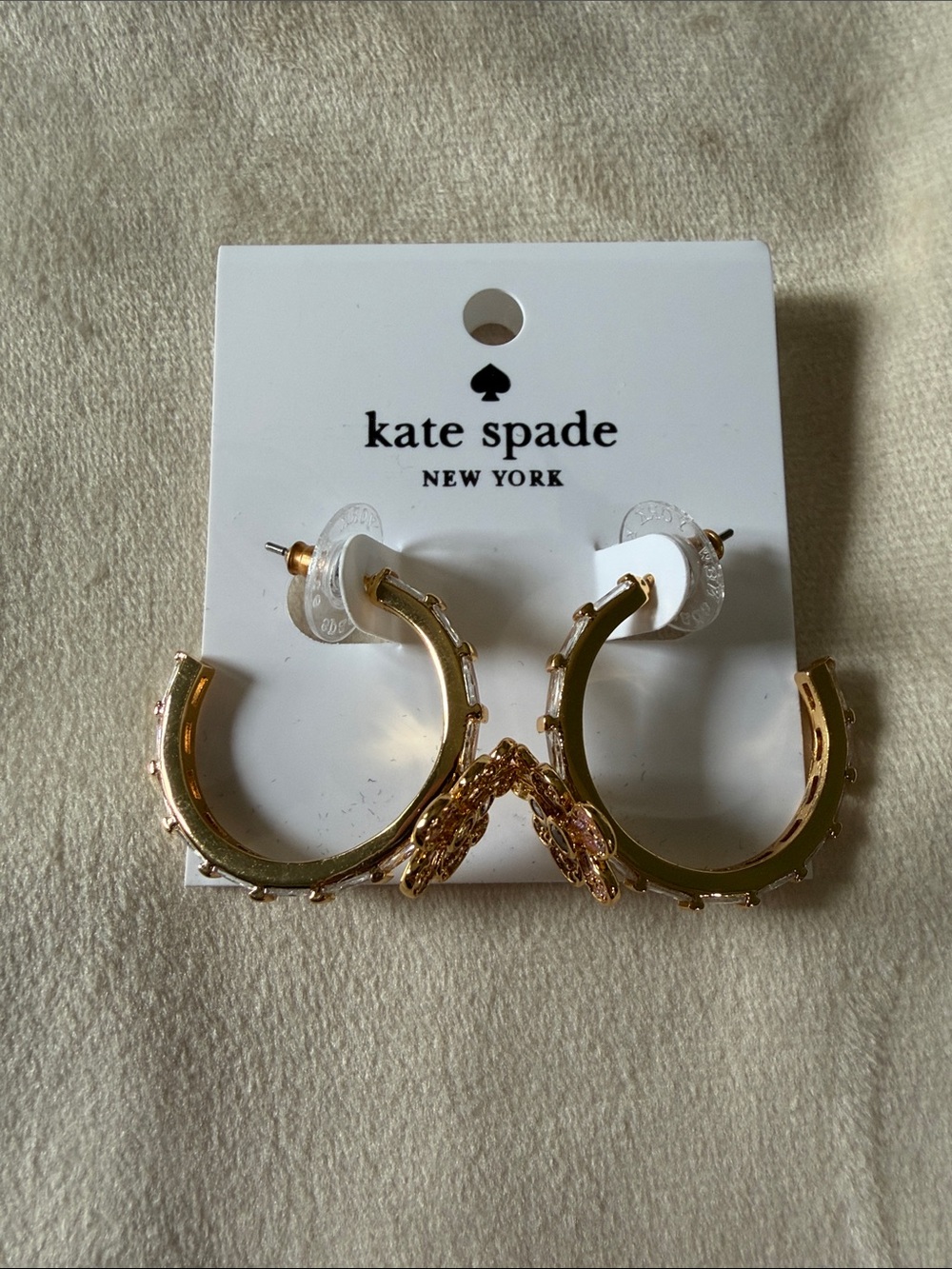 kate spade Gold Textured Kids Hoop Earrings